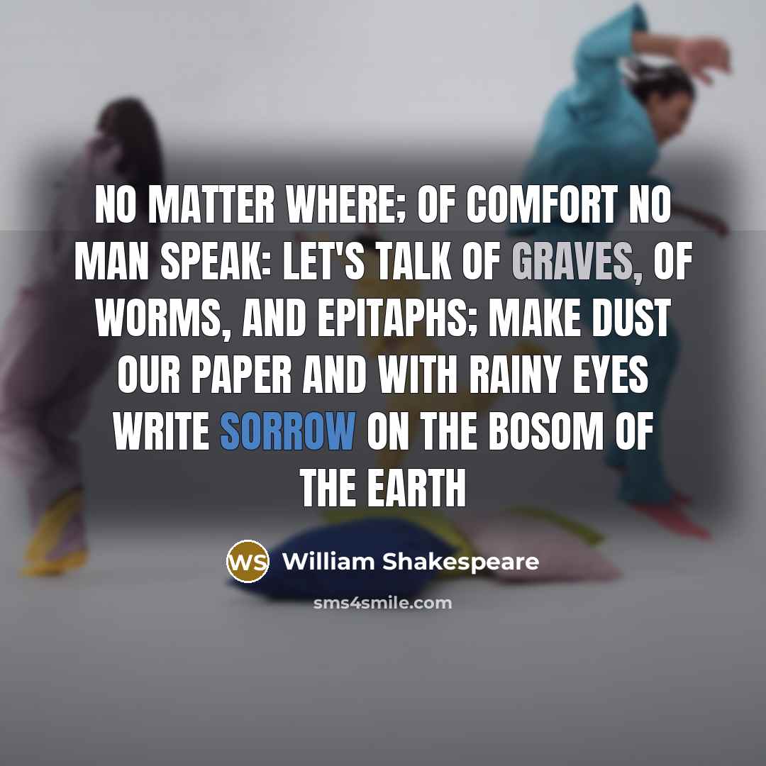 “No matter where; of comfort no man speak: Let's talk…” quote by William Shakespeare