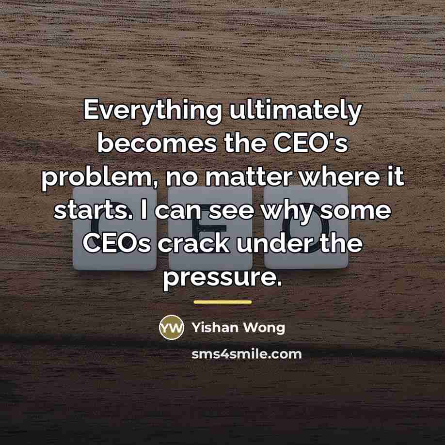 “Everything ultimately becomes the CEO's problem, no matter where it…” quote by Yishan Wong
