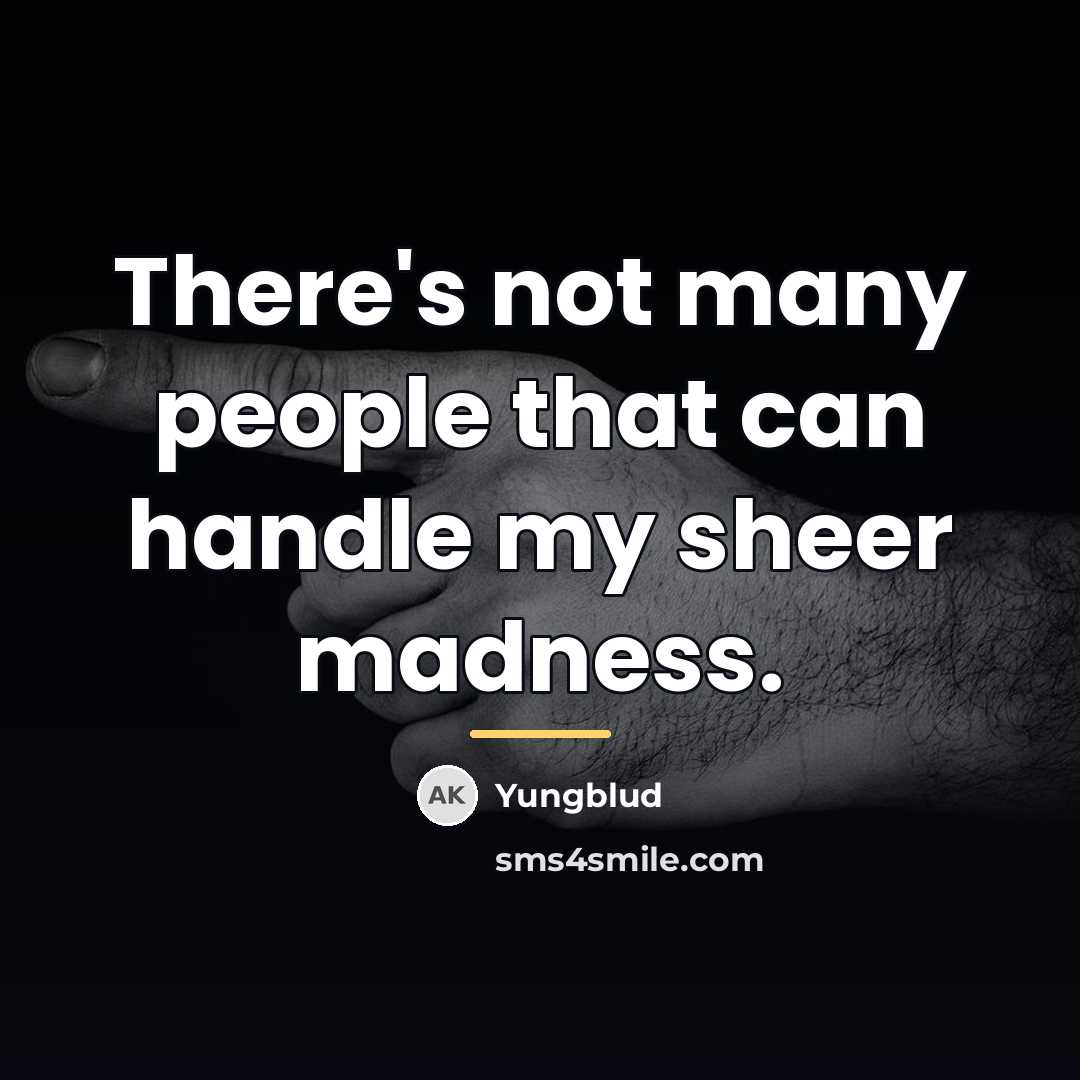 “There's not many people that can handle my sheer madness.…” quote by Yungblud