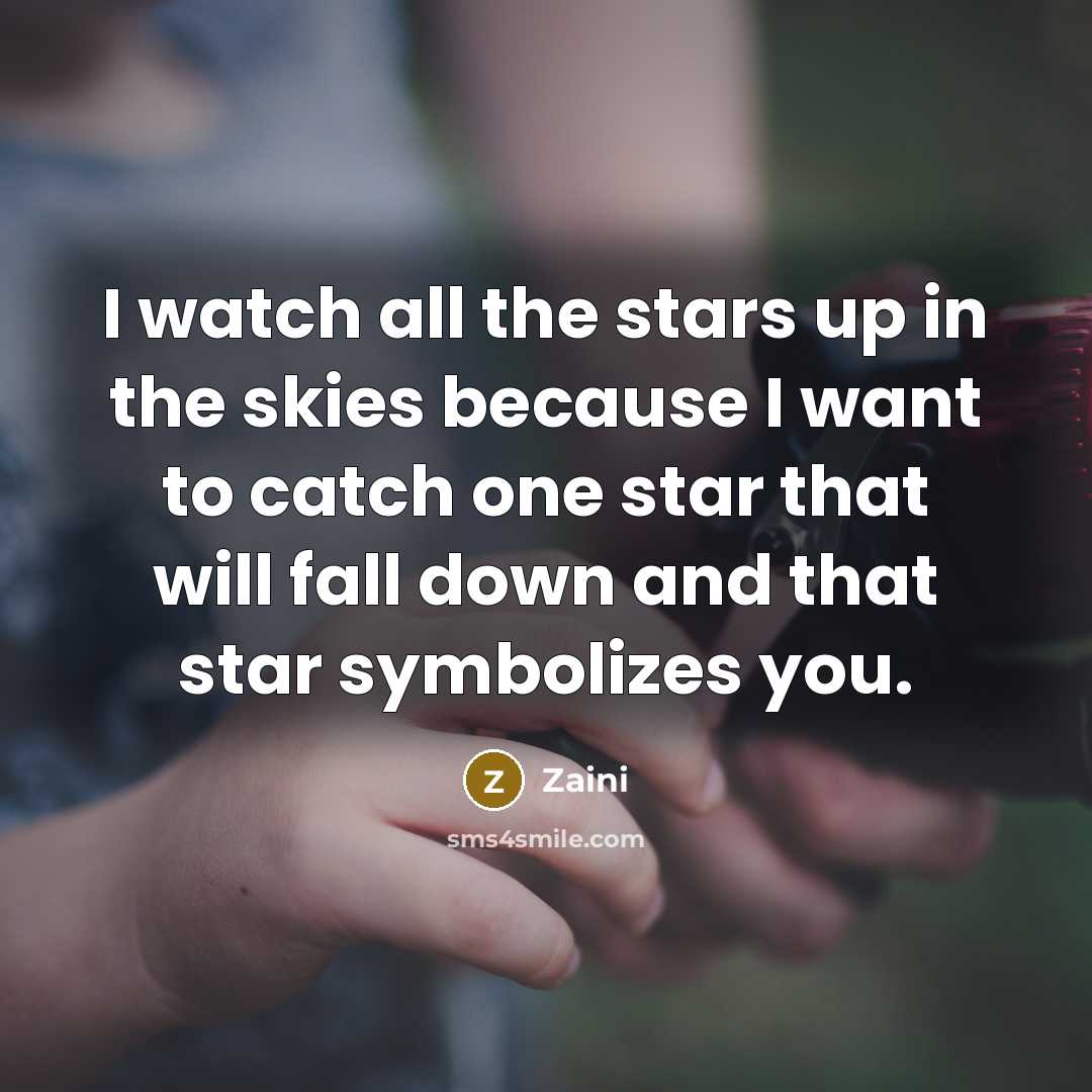 “I watch all the stars up in the skies because…” quote by Zaini