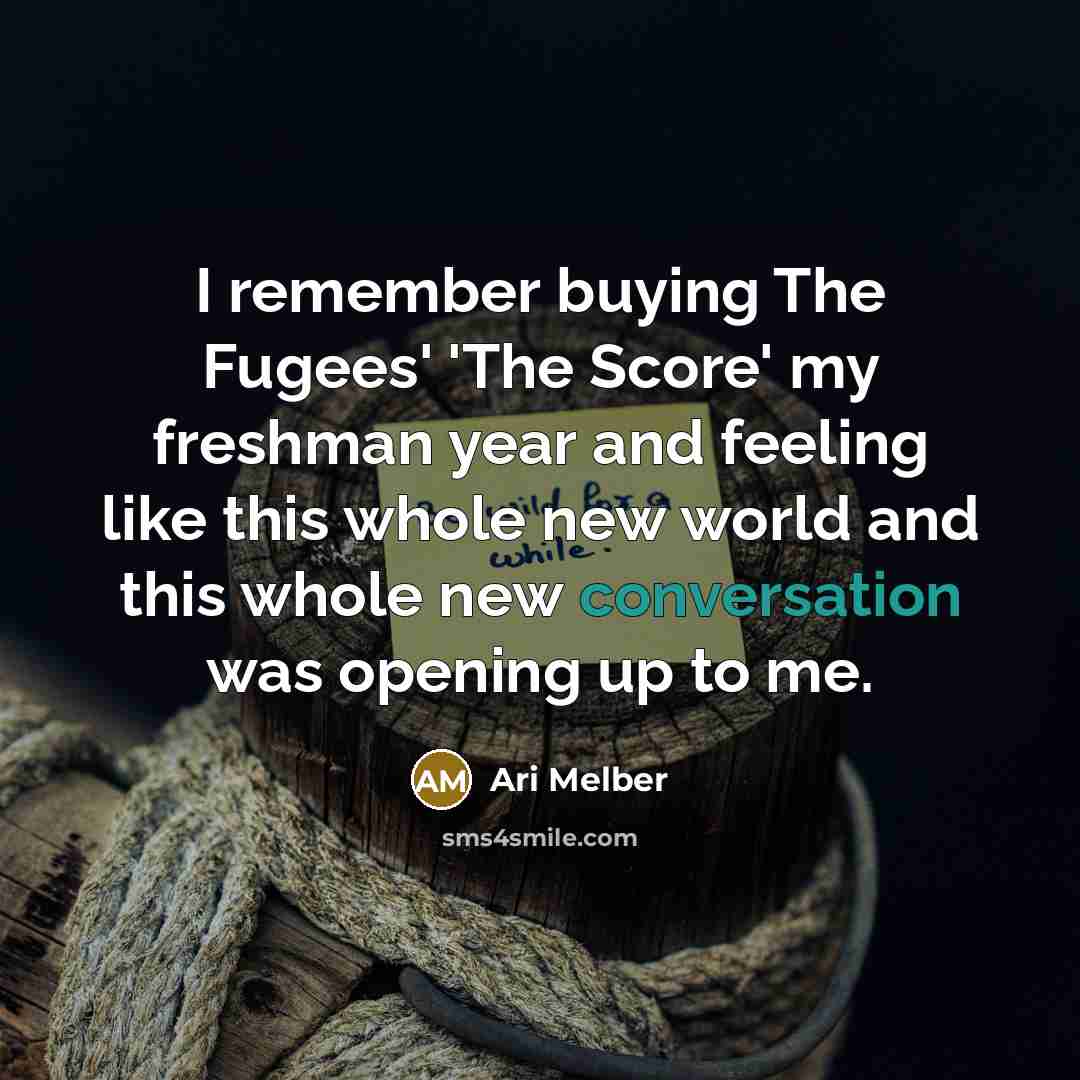 “I remember buying The Fugees' 'The Score' my freshman year…” quote by Ari Melber