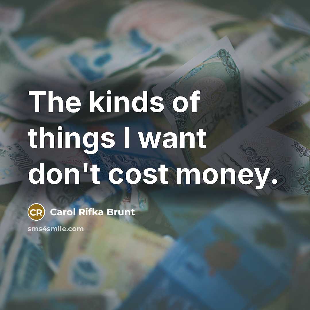 “The kinds of things I want don't cost money.…” quote by Carol Rifka Brunt