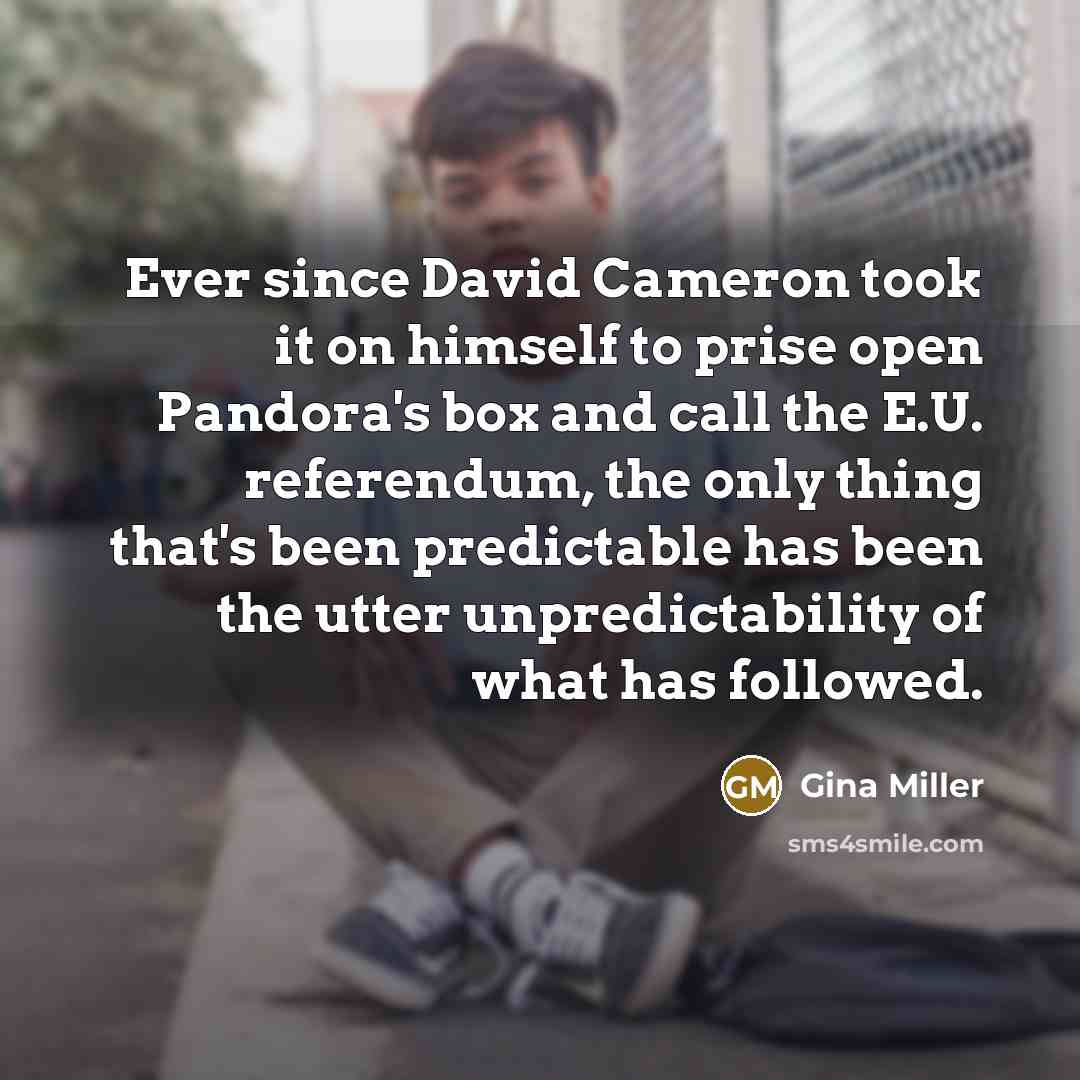 “Ever since David Cameron took it on himself to prise…” quote by Gina Miller