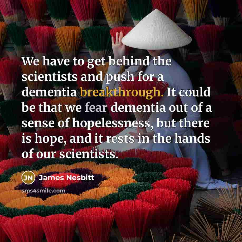 “We have to get behind the scientists and push for…” quote by James Nesbitt