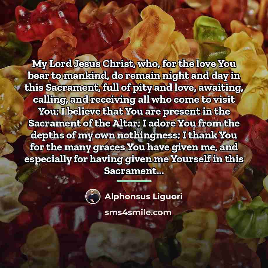 “My Lord Jesus Christ, who, for the love You bear…” quote by Alphonsus Liguori