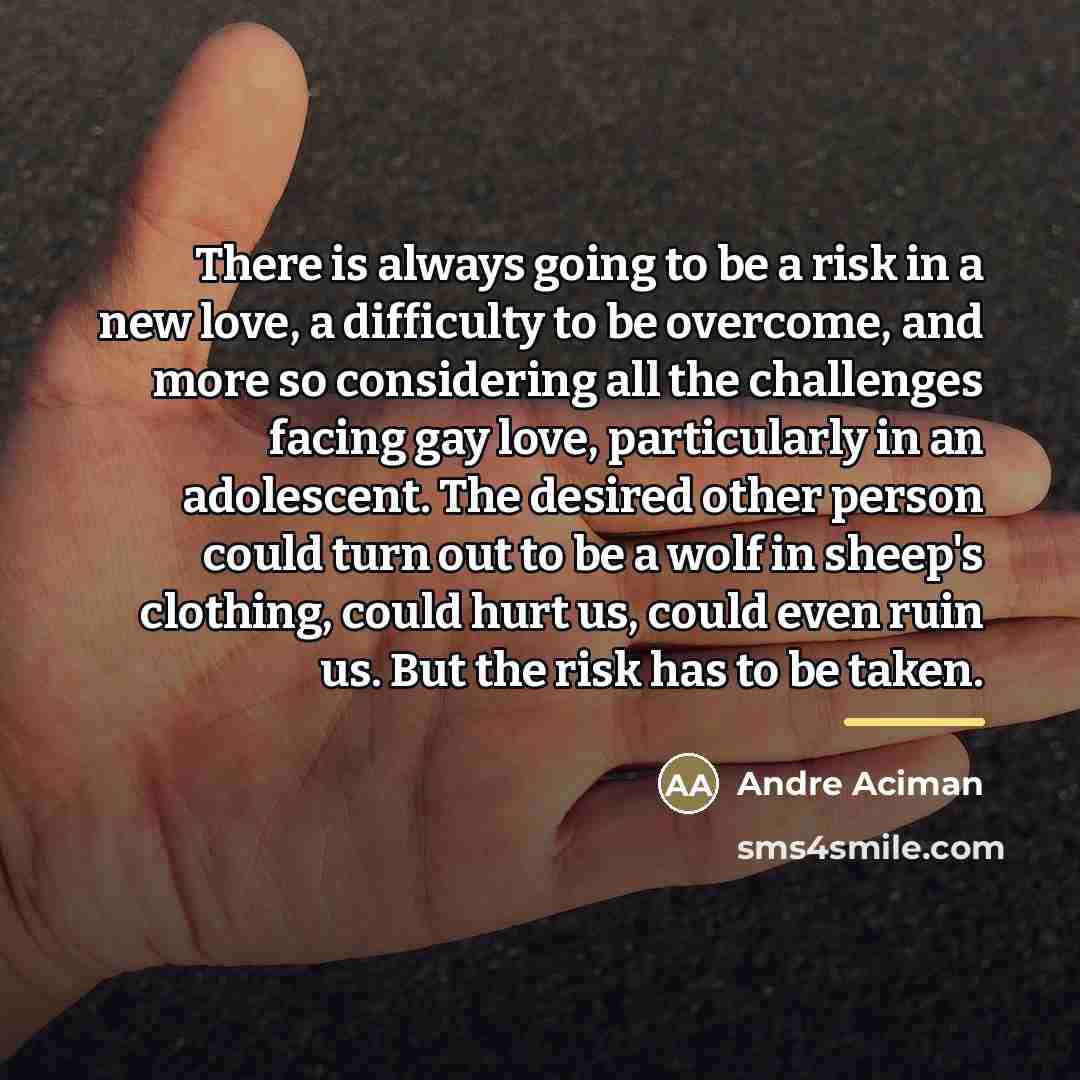 “There is always going to be a risk in a…” quote by André Aciman
