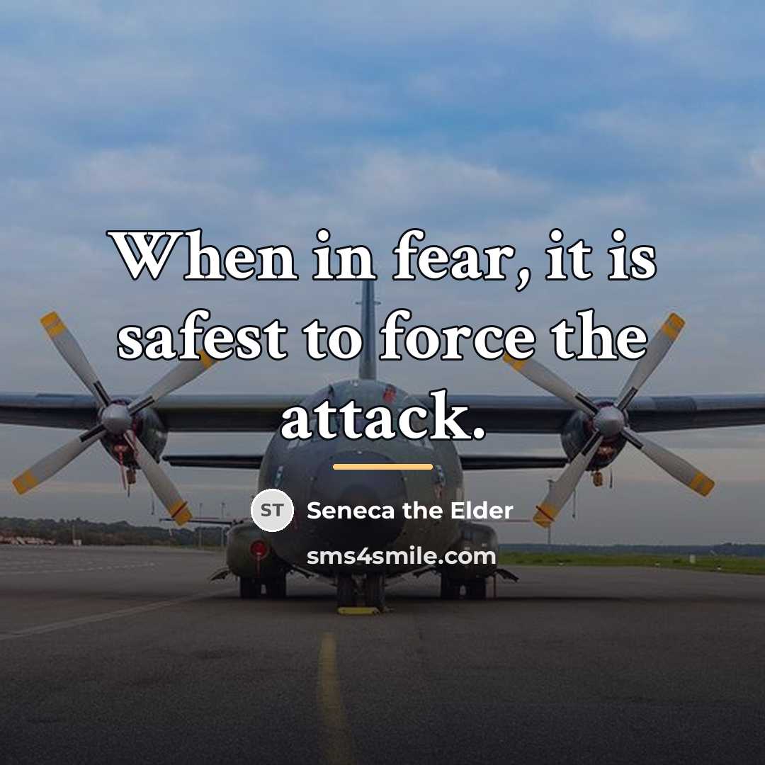 “When in fear, it is safest to force the attack.…” quote by Seneca the Elder