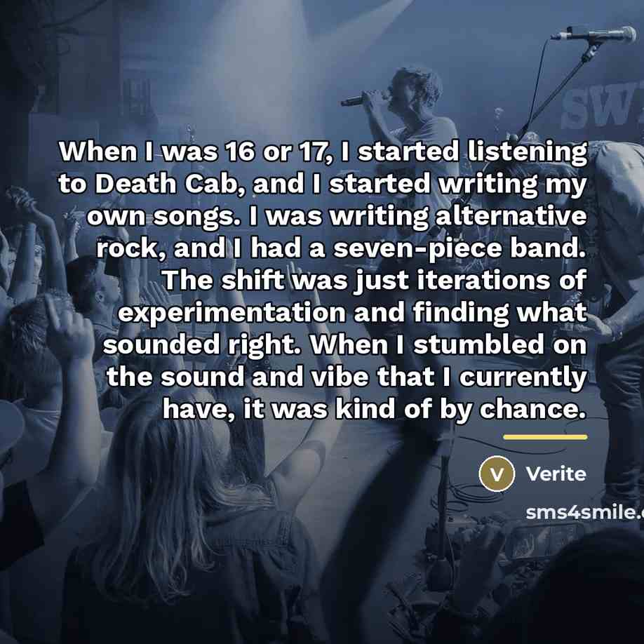 “When I was 16 or 17, I started listening to…” quote by Verite
