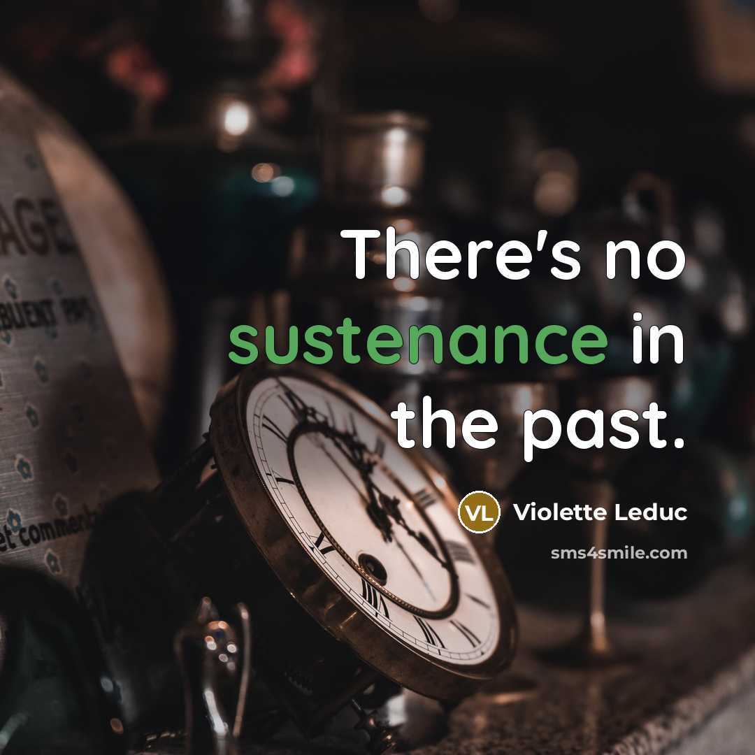 “There's no sustenance in the past.…” quote by Violette Leduc