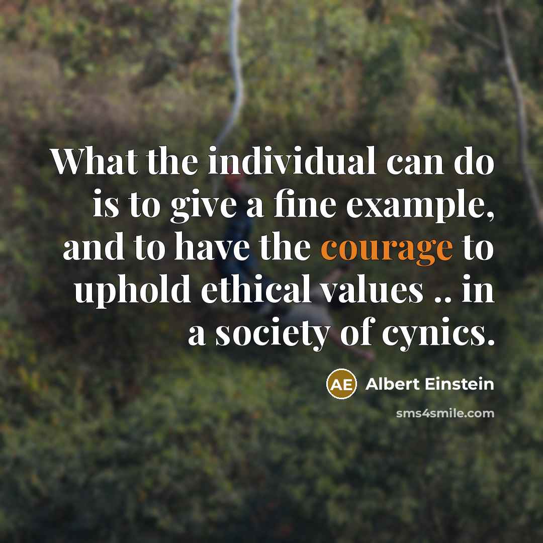 “What the individual can do is to give a fine…” quote by Albert Einstein