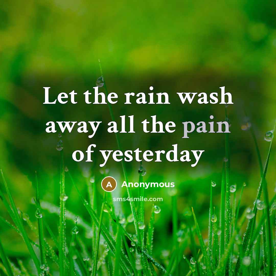 “Let the rain wash away all the pain of yesterday…” quote by Anonymous