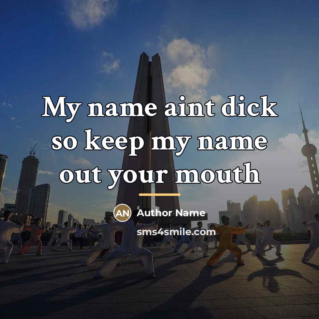 “My name aint dick so keep my name out your…” quote by Author Name
