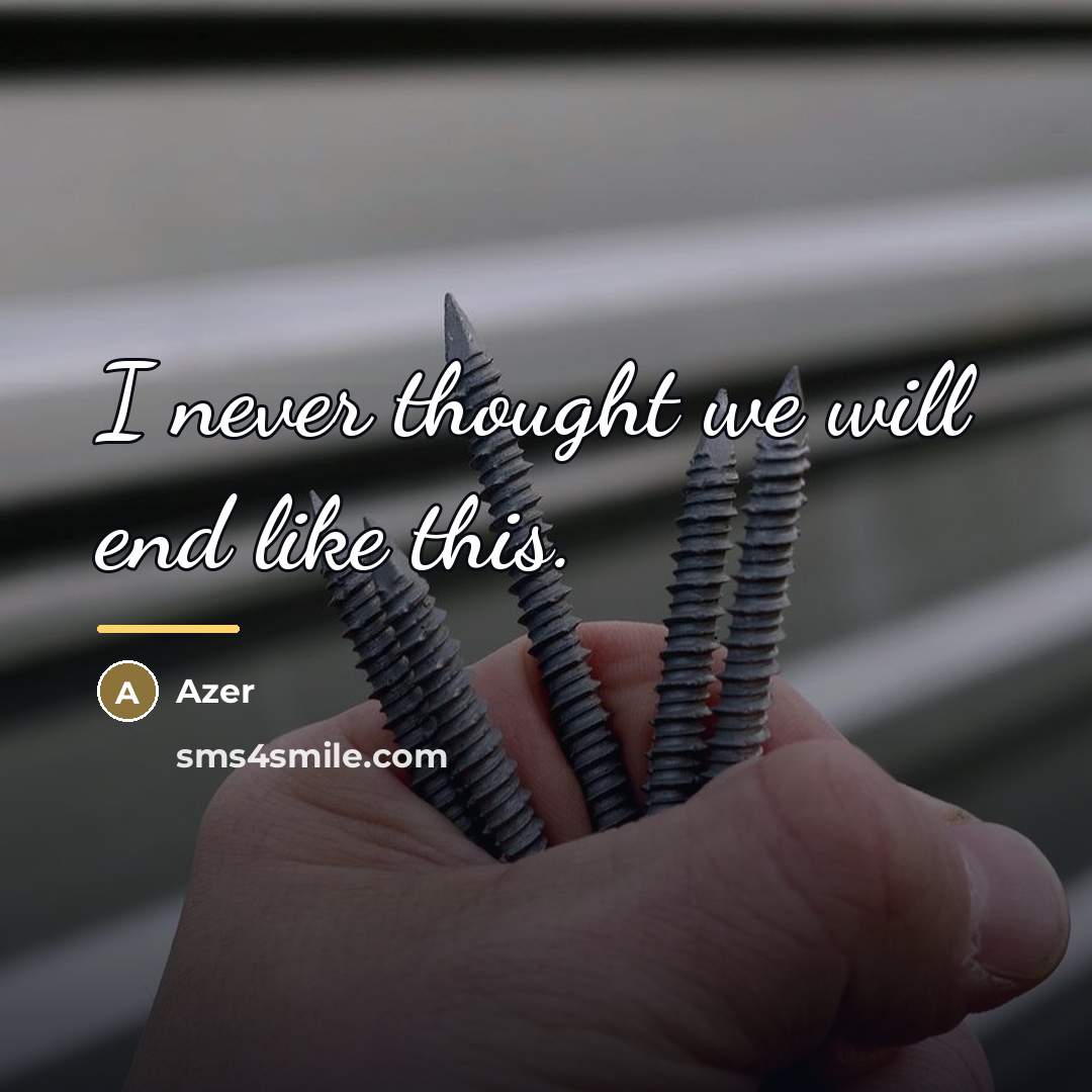 “I never thought we will end like this.…” quote by Azer