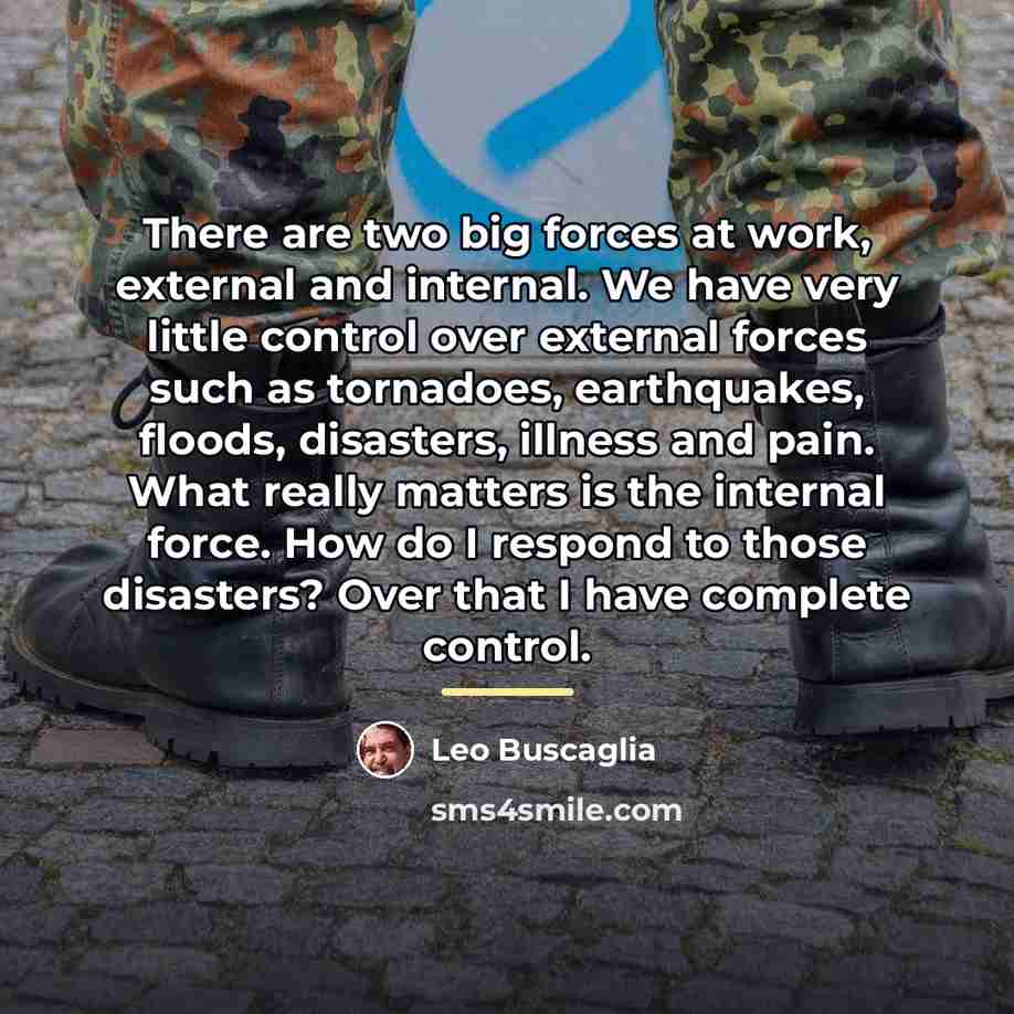 “There are two big forces at work, external and internal.…” quote by Leo Buscaglia