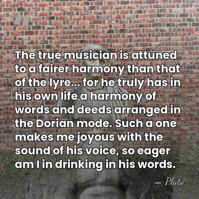 The true musician is attuned to a fairer harmony than that of&hellip; - Plato