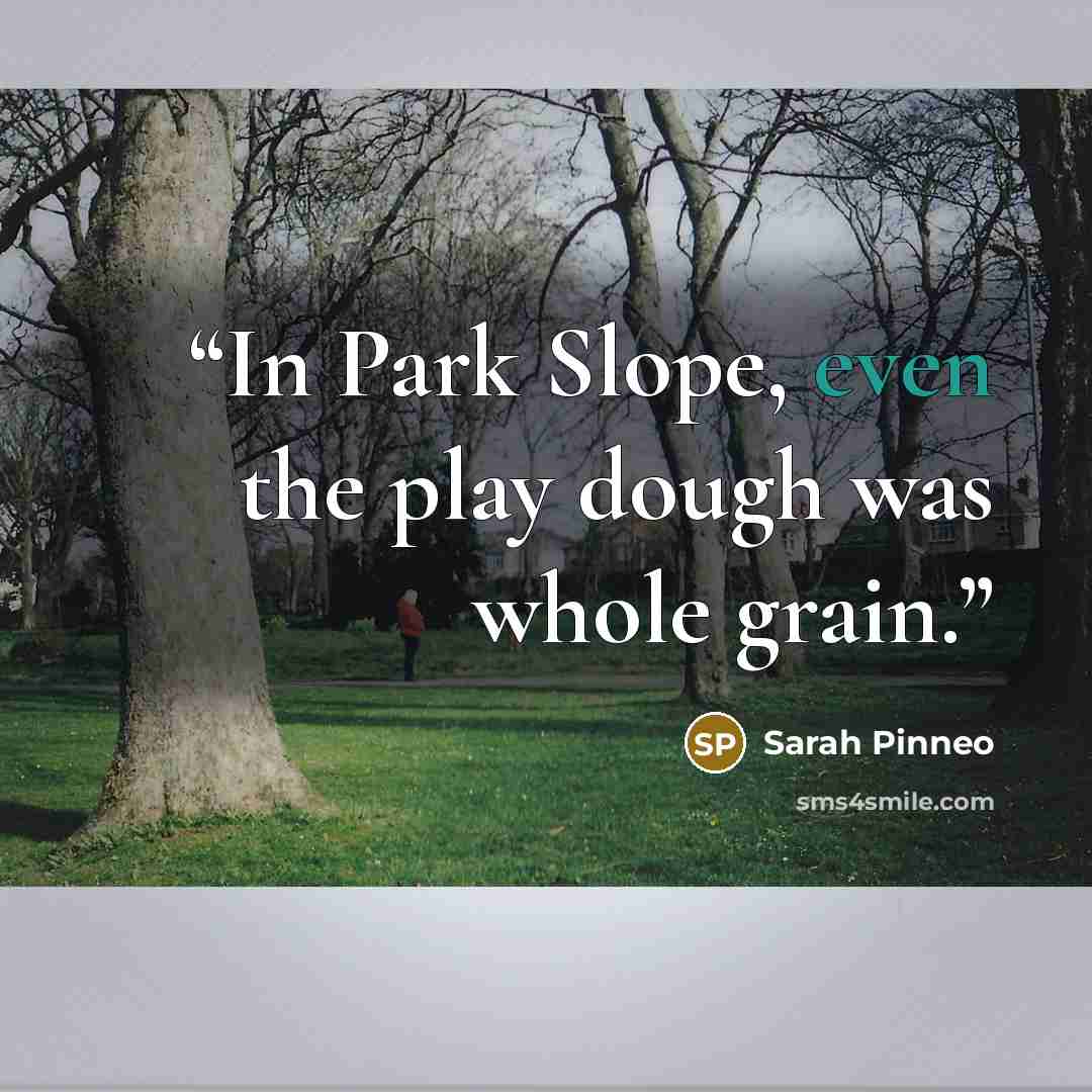 “In Park Slope, even the play dough was whole grain.” quote by Sarah Pinneo