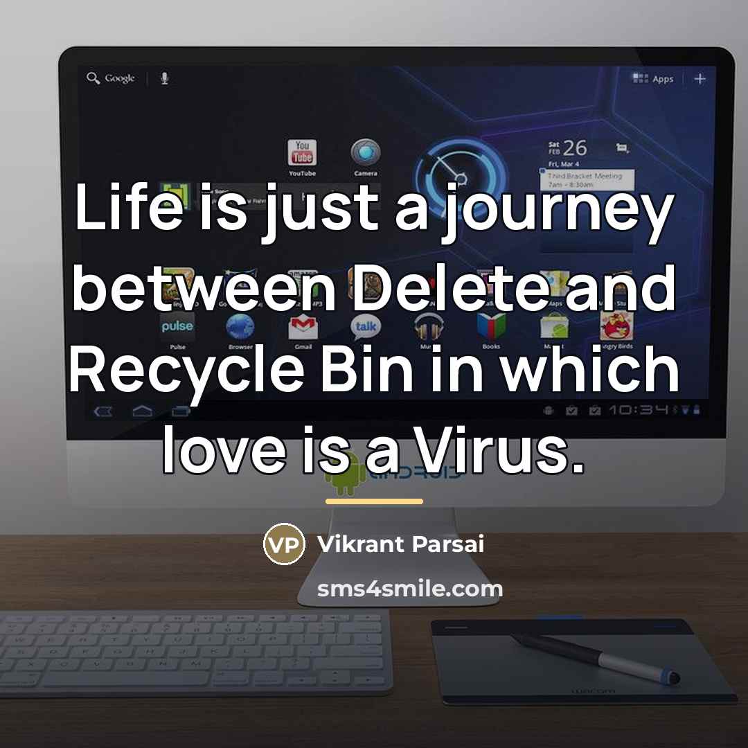 “Life is just a journey between Delete and Recycle Bin…” quote by Vikrant Parsai