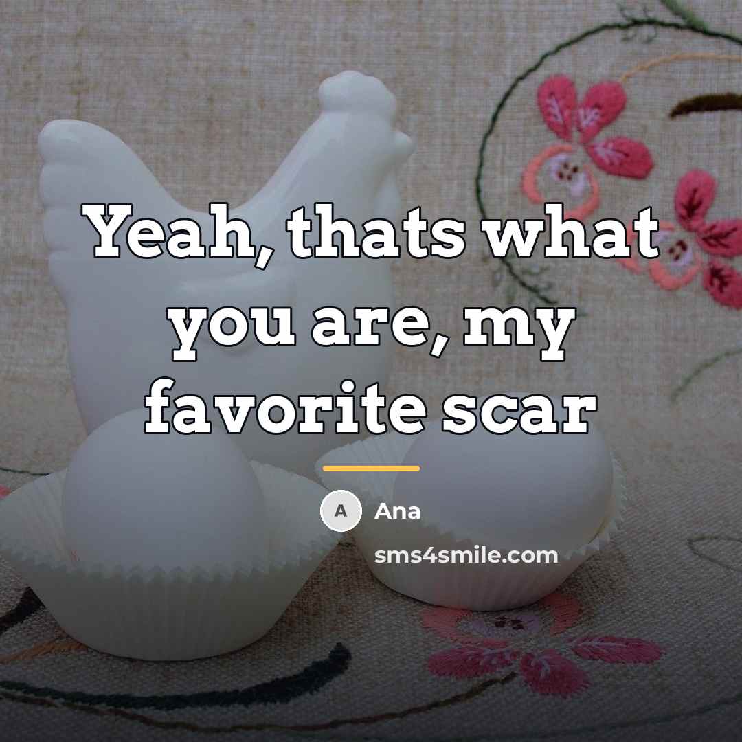 “Yeah, thats what you are, my favorite scar…” quote by Ana