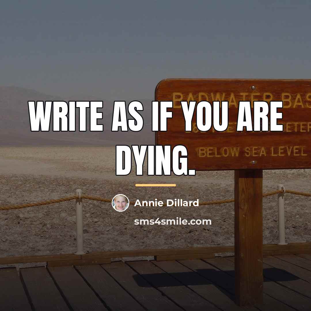 “Write as if you are dying.…” quote by Annie Dillard