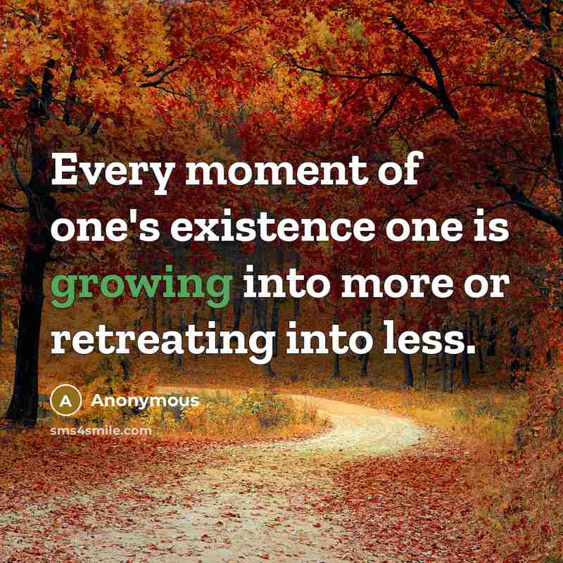 “Every moment of one's existence one is growing into more…” quote by Anonymous