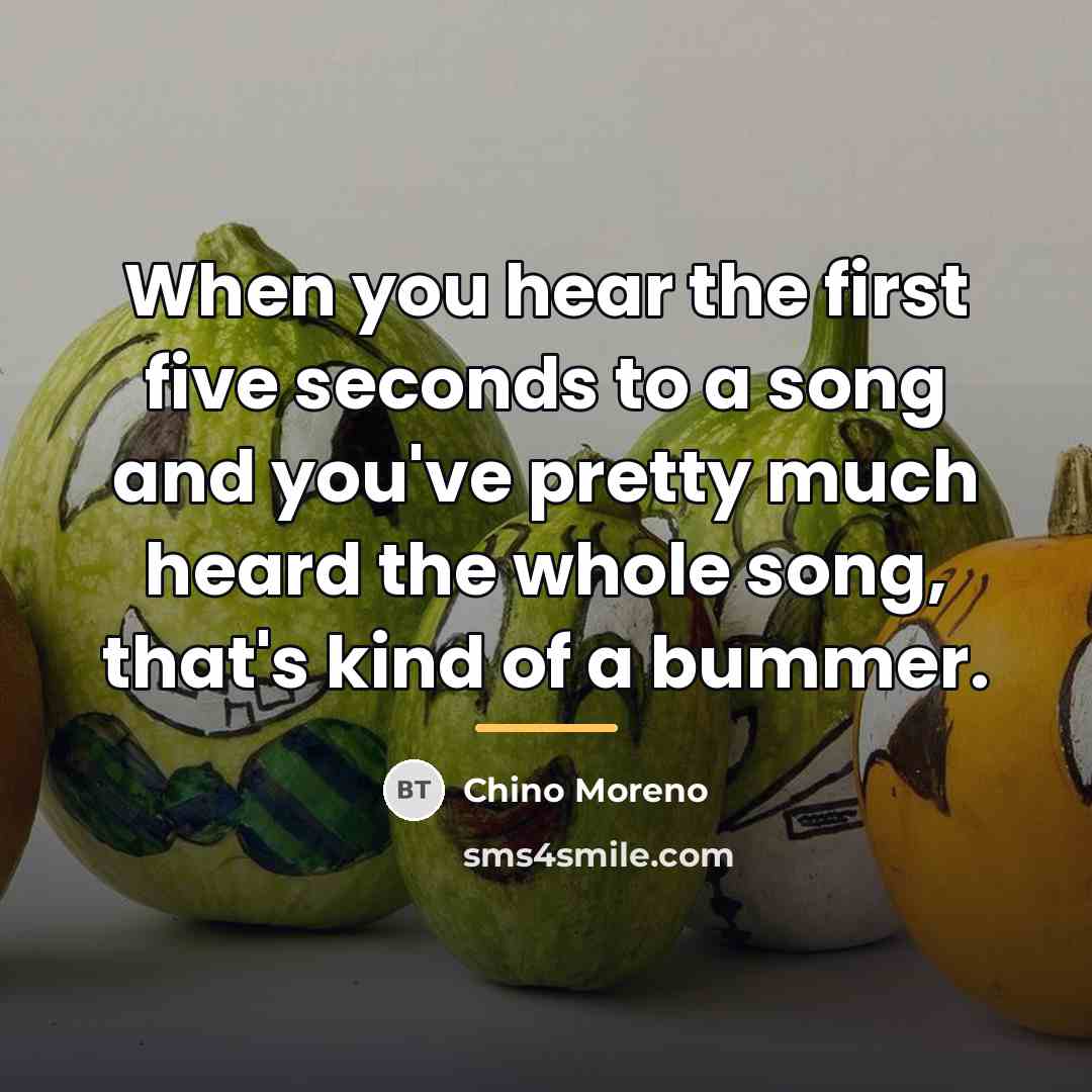 “When you hear the first five seconds to a song…” quote by Chino Moreno