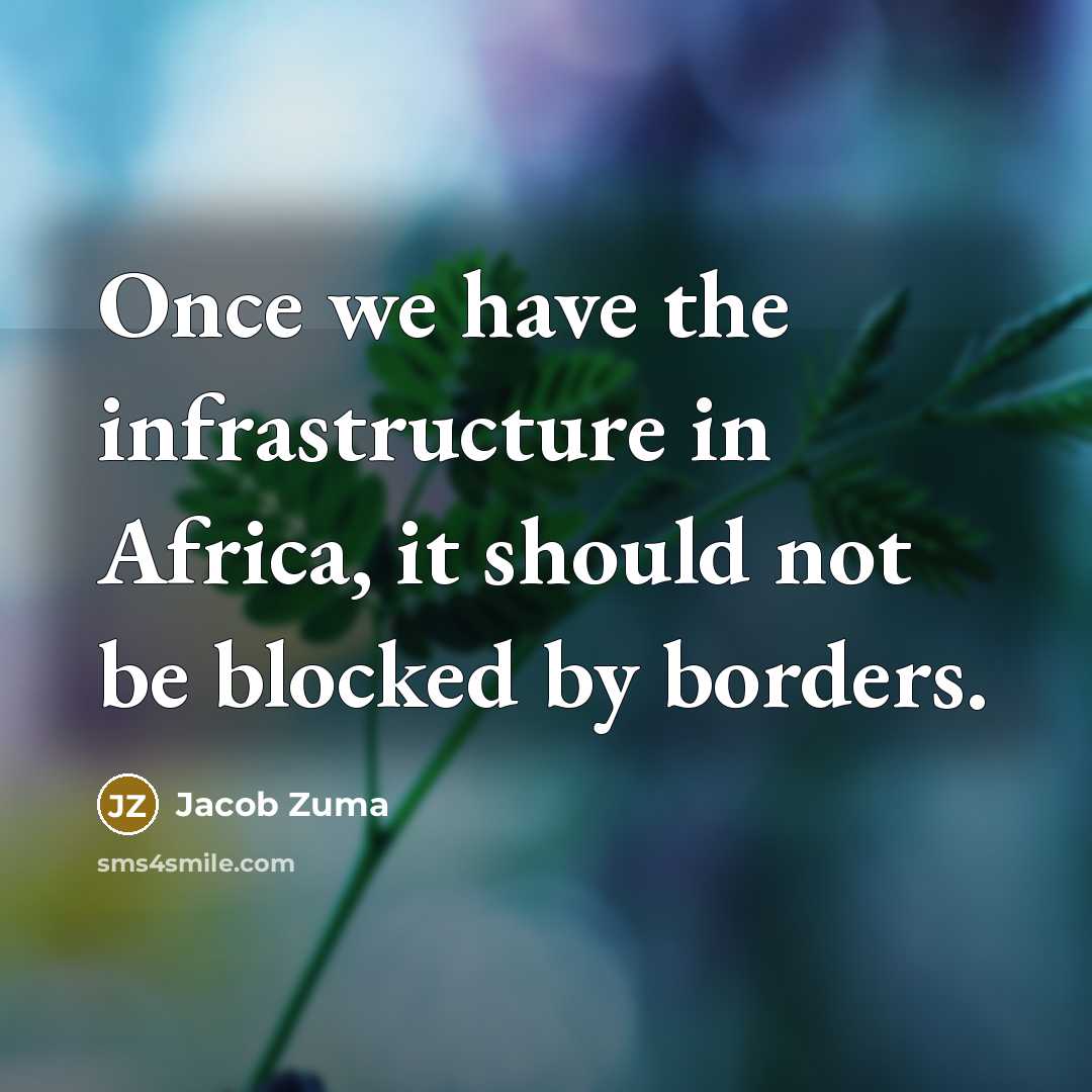 “Once we have the infrastructure in Africa, it should not…” quote by Jacob Zuma