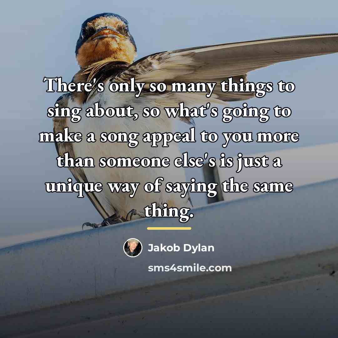 “There's only so many things to sing about, so what's…” quote by Jakob Dylan