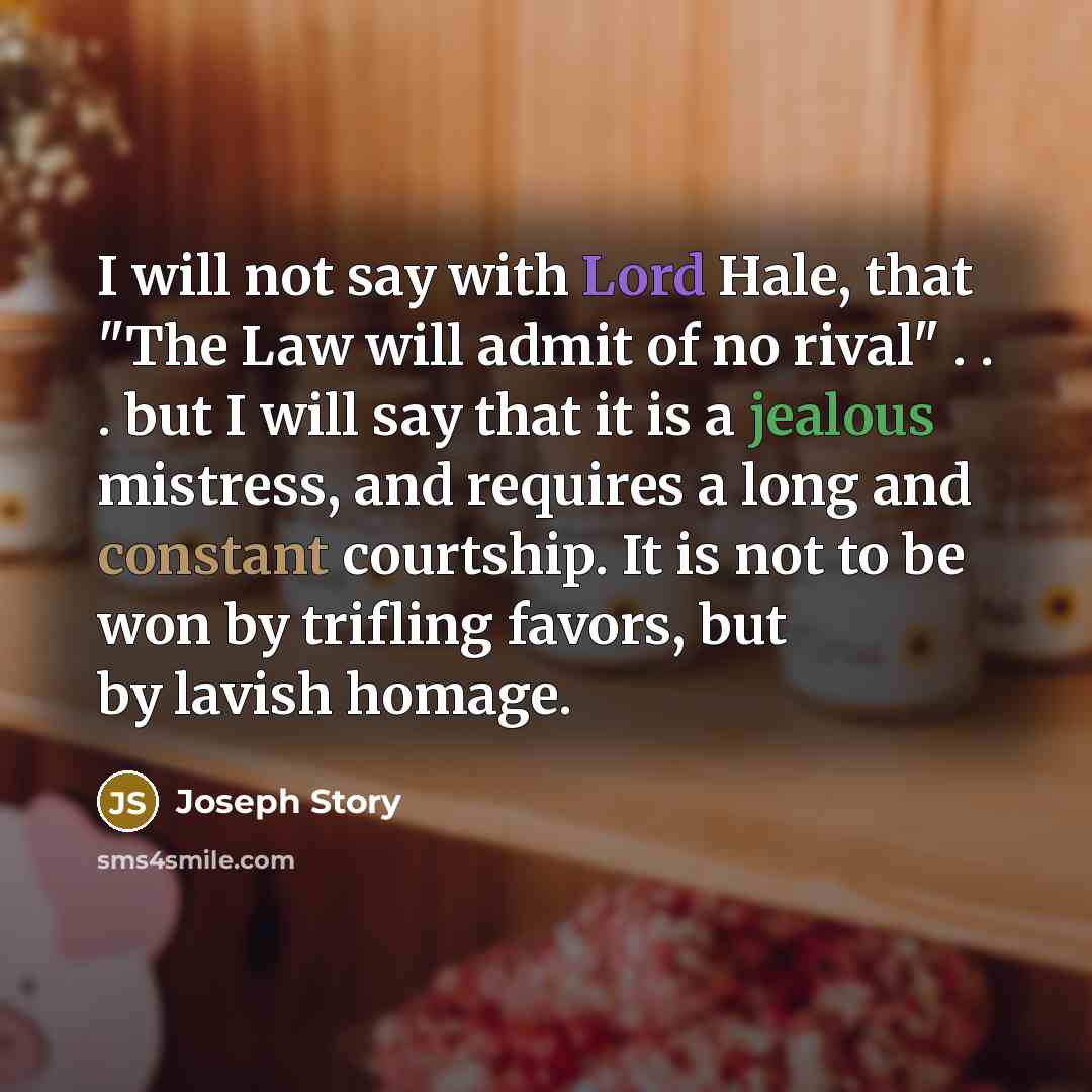 “I will not say with Lord Hale, that "The Law…” quote by Joseph Story