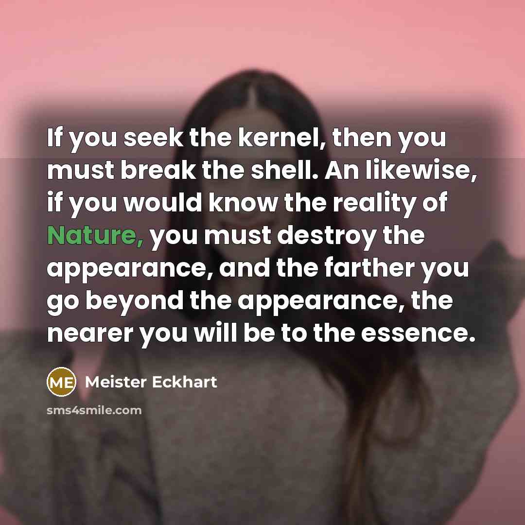 “If you seek the kernel, then you must break the…” quote by Meister Eckhart