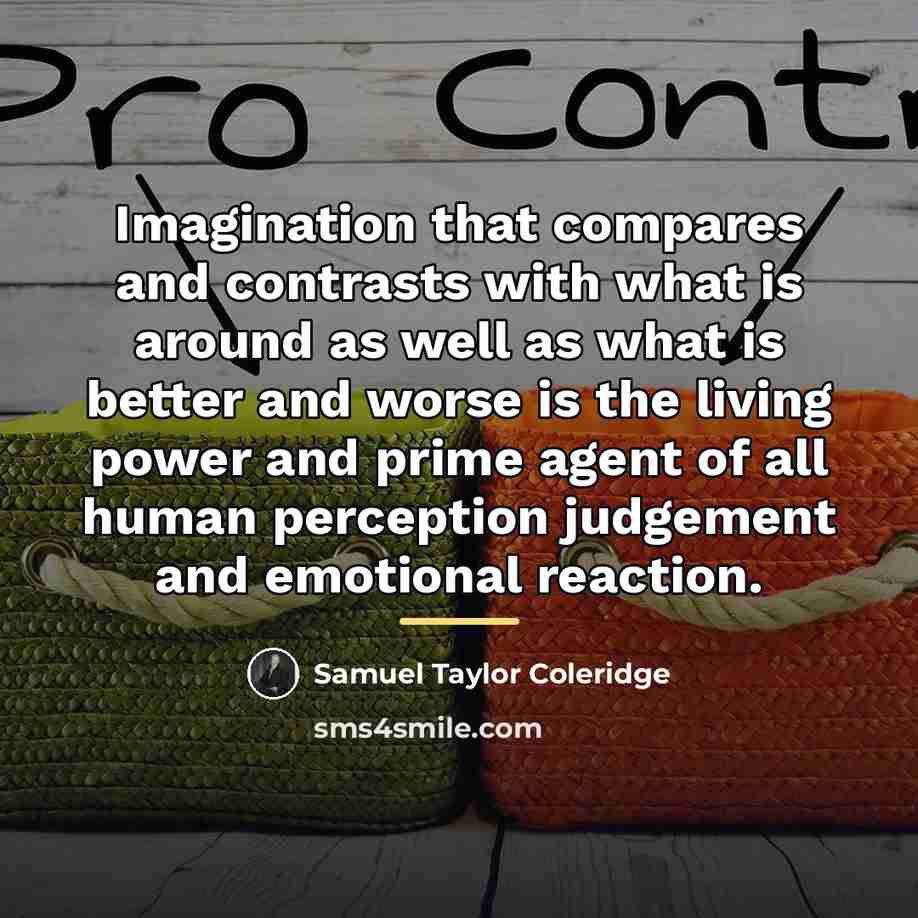 “Imagination that compares and contrasts with what is around as…” quote by Samuel Taylor Coleridge