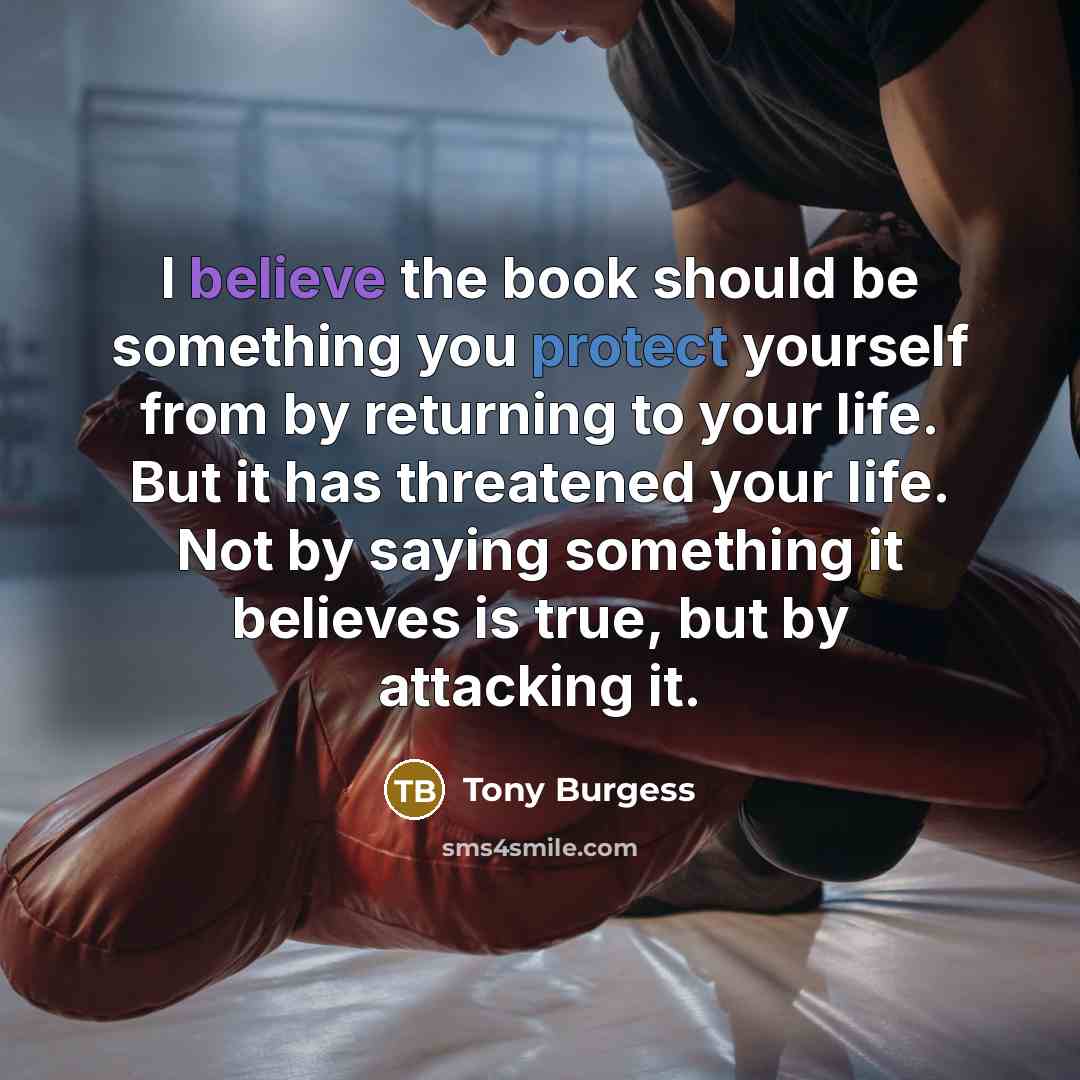 “I believe the book should be something you protect yourself…” quote by Tony Burgess