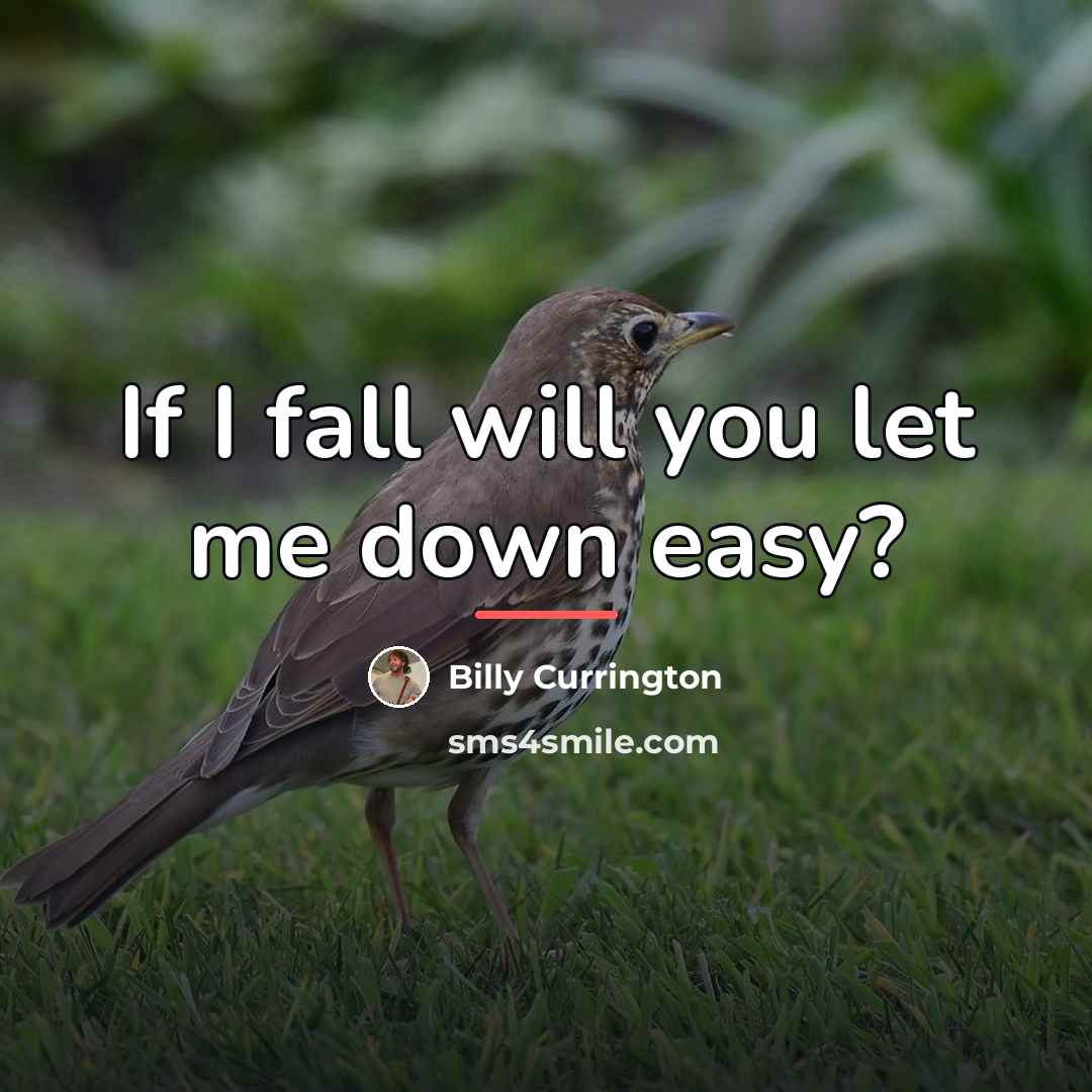 “If I fall will you let me down easy?…” quote by Billy Currington