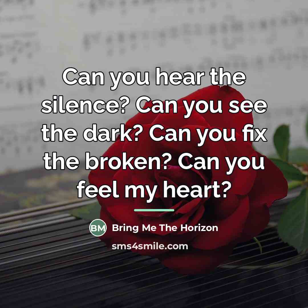 “Can you hear the silence? Can you see the dark?…” quote by Bring Me The Horizon