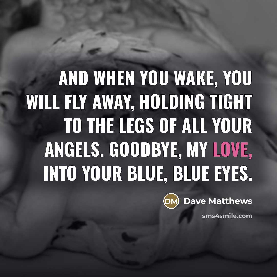 “And when you wake, you will fly away, holding tight…” quote by Dave Matthews