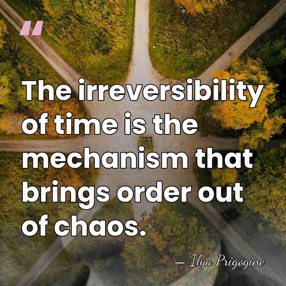 The irreversibility of time is the mechanism that brings order out of&hellip; - Ilya Prigogine