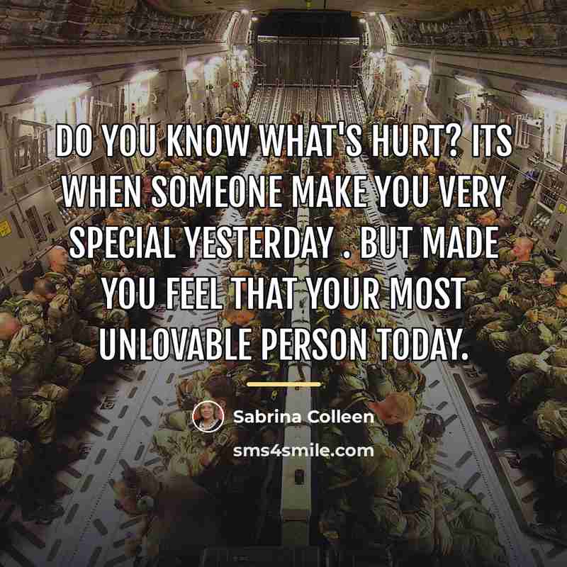 “Do you know what's hurt? its when someone make you…” quote by Sabrina Colleen