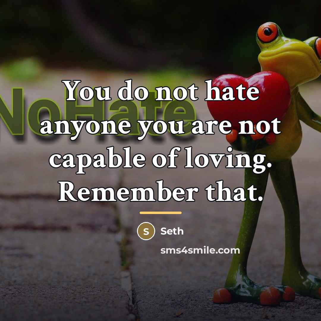 “You do not hate anyone you are not capable of…” quote by Seth