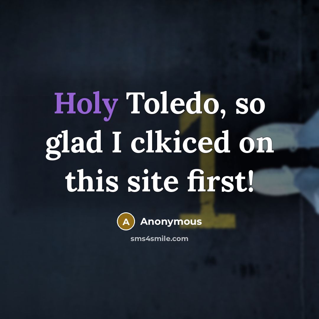 “Holy Toledo, so glad I clkiced on this site first!” quote by Anonymous