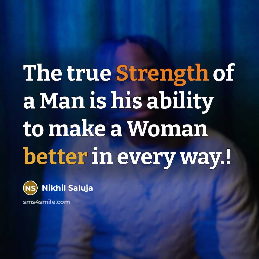“The true Strength of a Man is his ability to…” quote by Nikhil Saluja