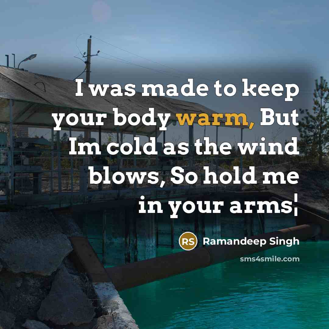 “I was made to keep your body warm, But Im…” quote by Ramandeep Singh