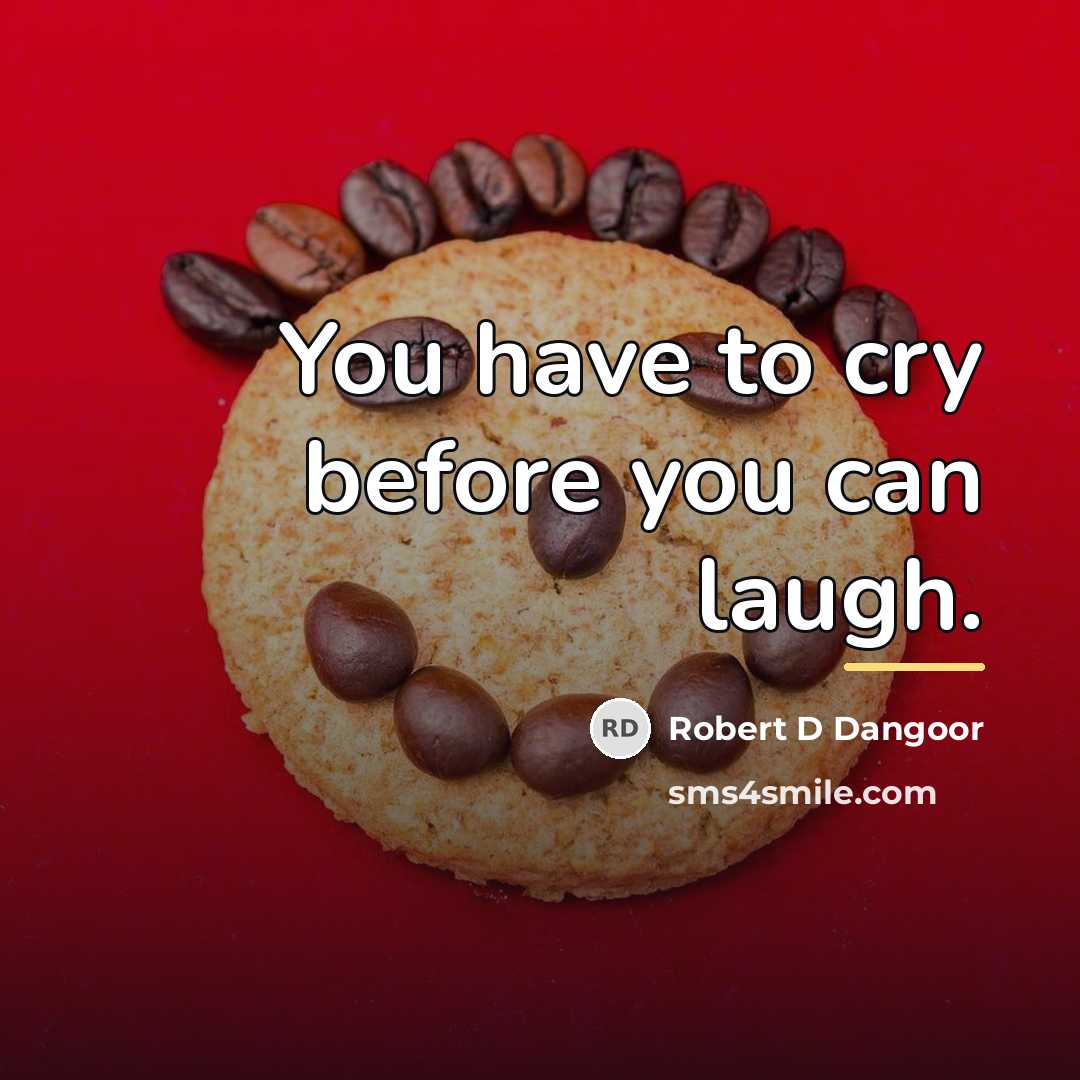 “You have to cry before you can laugh.…” quote by Robert D Dangoor