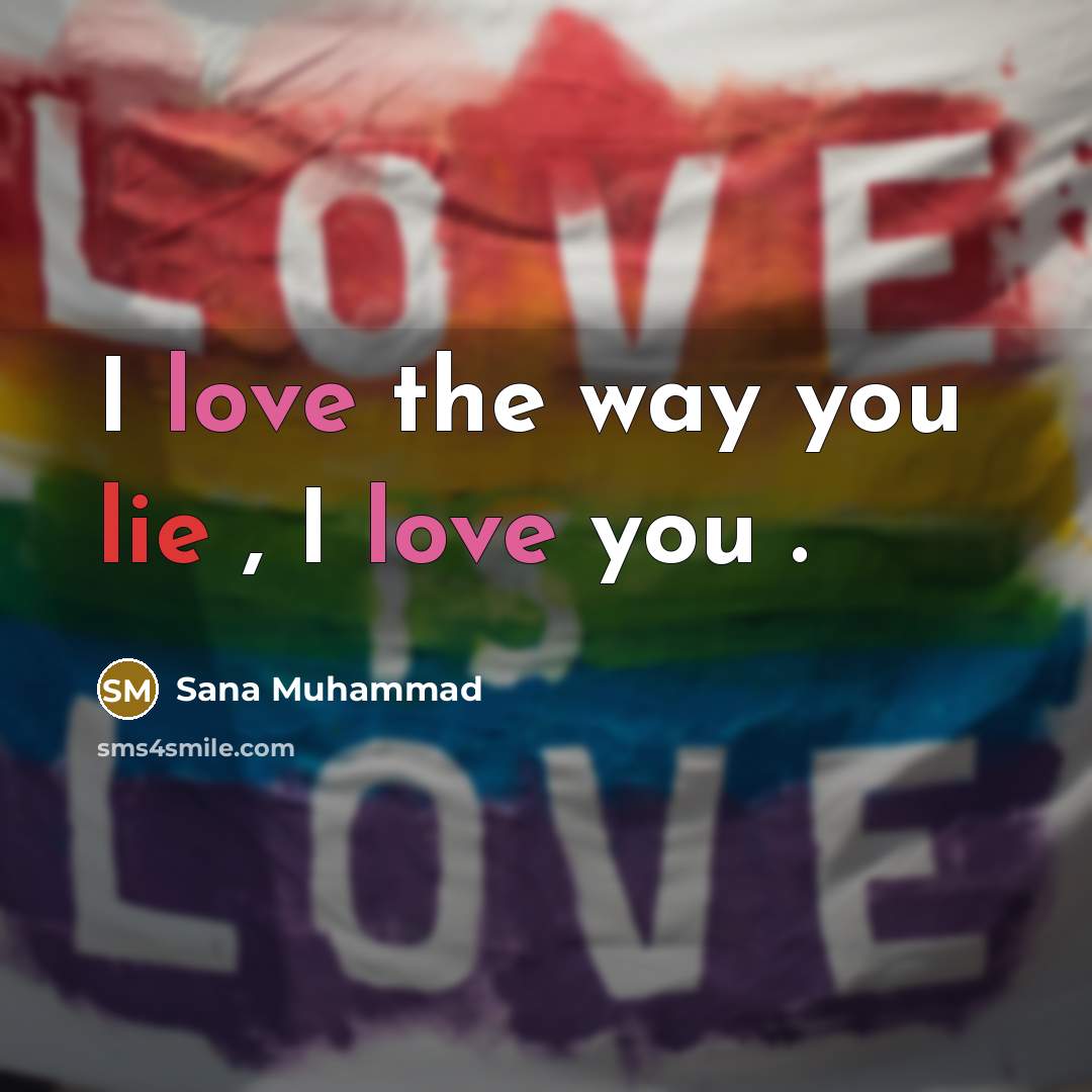 “I love the way you lie , I love you .” quote by Sana Muhammad
