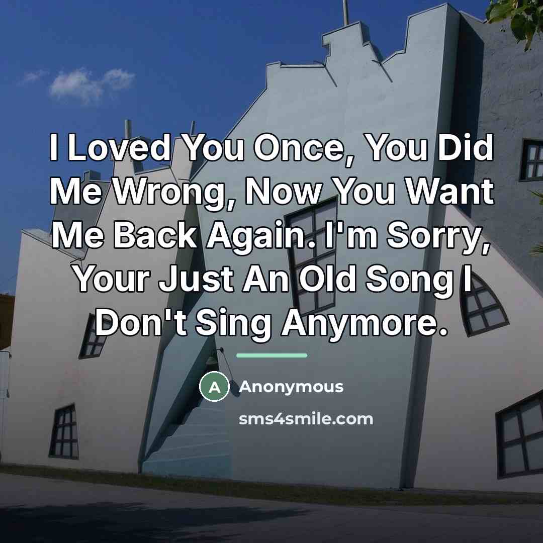 “I Loved You Once, You Did Me Wrong, Now You…” quote by Anonymous
