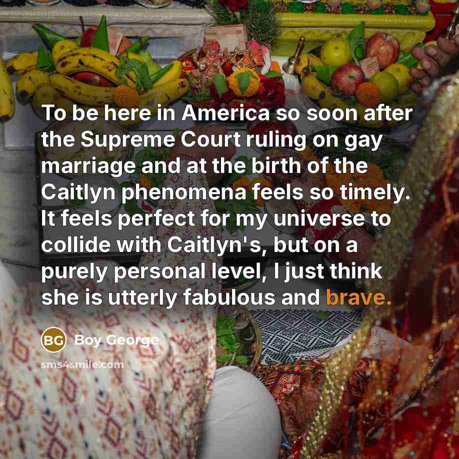 “To be here in America so soon after the Supreme…” quote by Boy George
