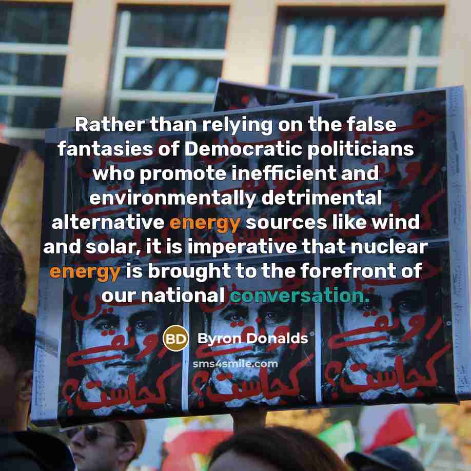 “Rather than relying on the false fantasies of Democratic politicians…” quote by Byron Donalds