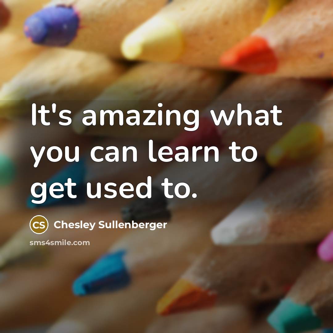“It's amazing what you can learn to get used to.…” quote by Chesley Sullenberger