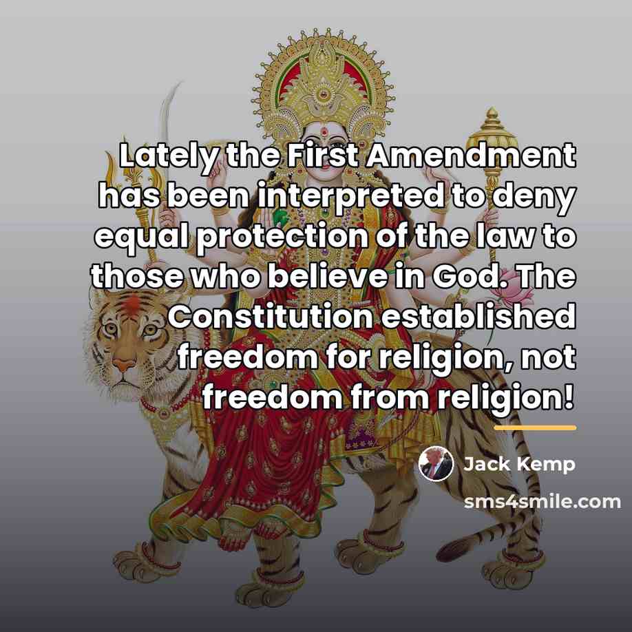“Lately the First Amendment has been interpreted to deny equal…” quote by Jack Kemp