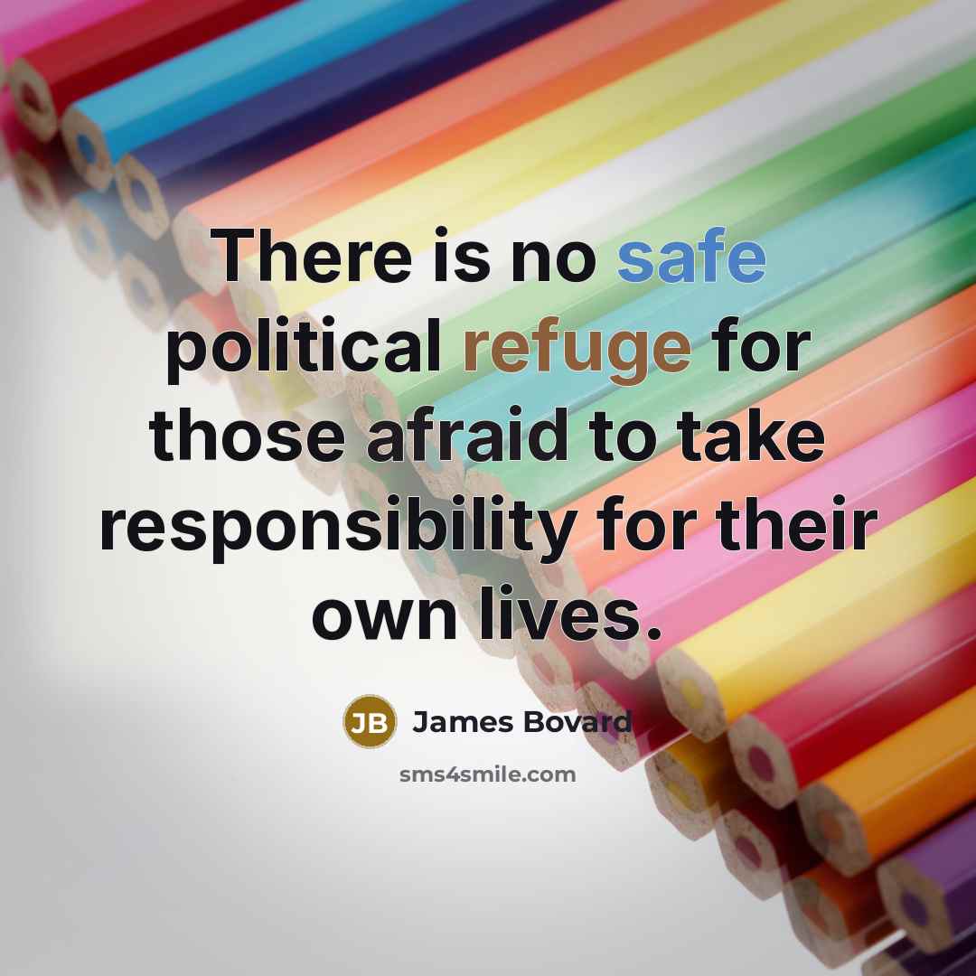 “There is no safe political refuge for those afraid to…” quote by James Bovard