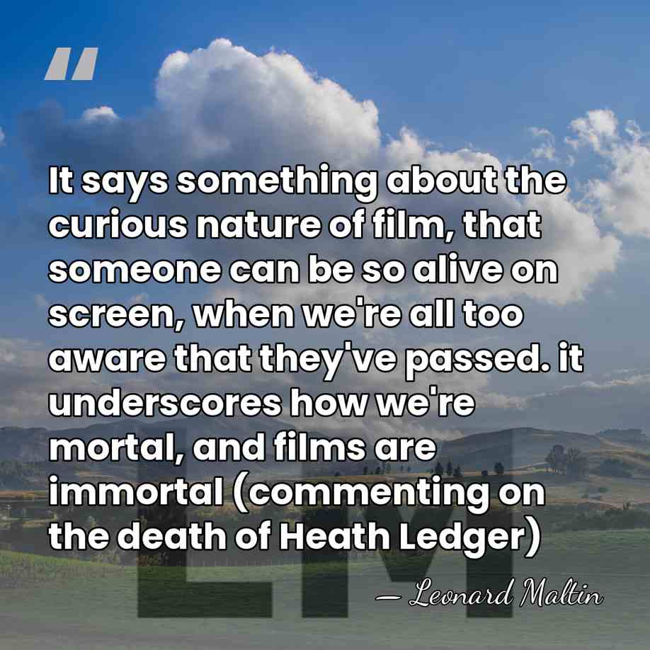 It says something about the curious nature of film, that someone can&hellip; - Leonard Maltin