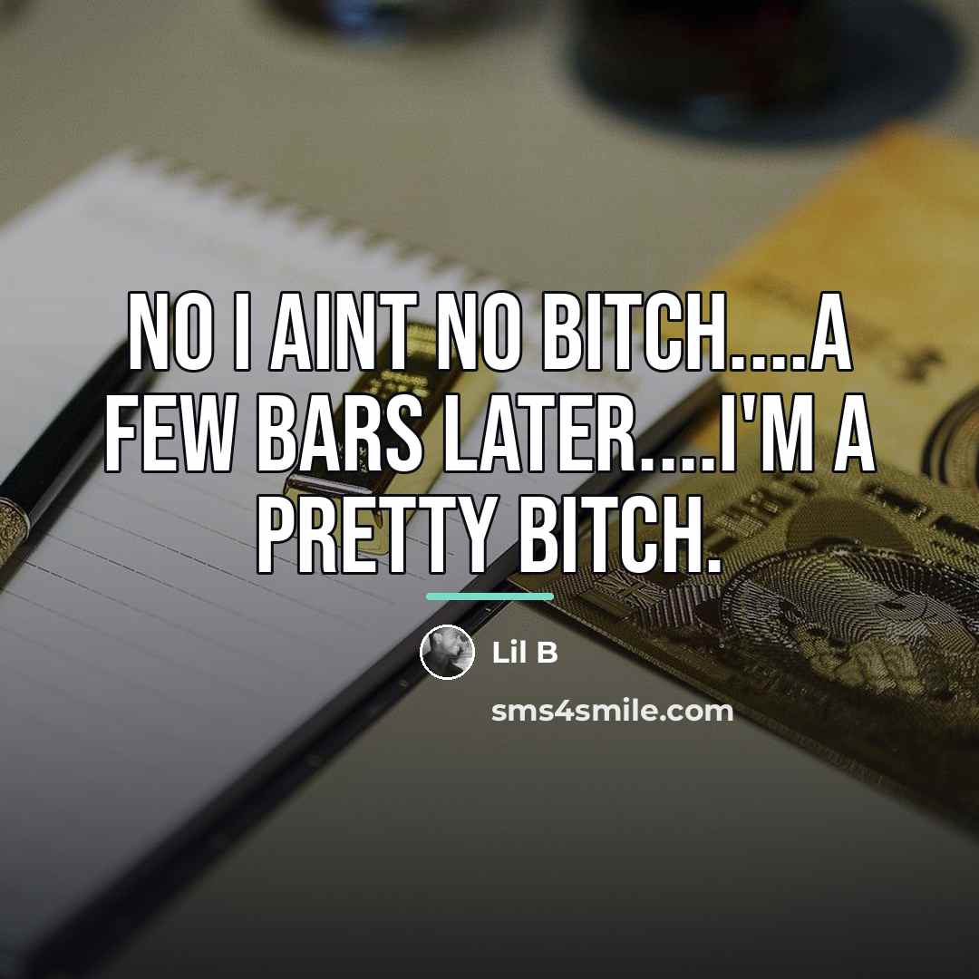 “No I aint no bitch....a few bars later....i'm a pretty…” quote by Lil B